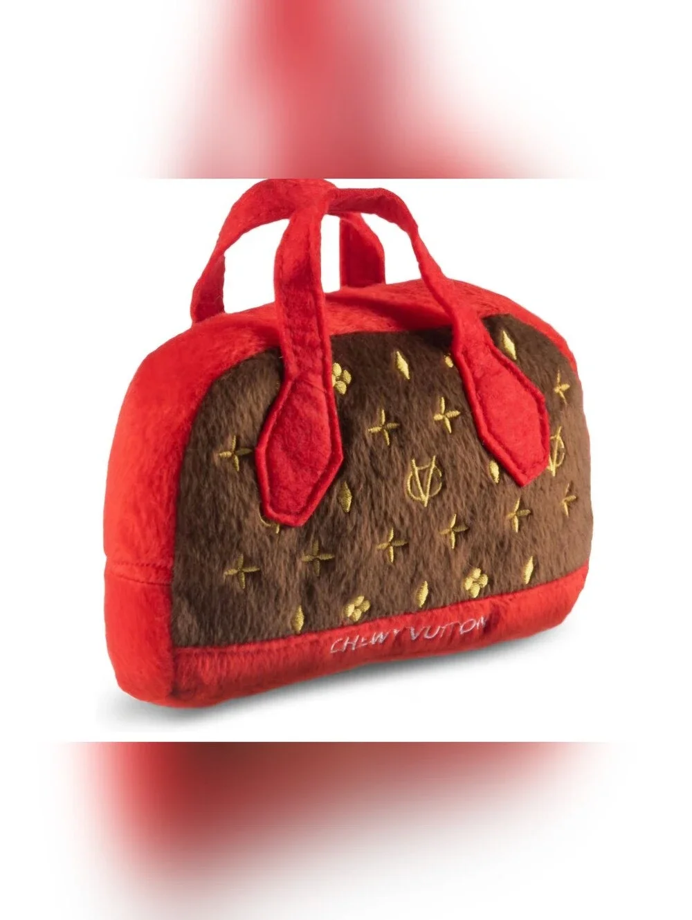 Dog Diggin Designs Chewy Vuiton Posh Purse Plush Dog Toy Small NWOT